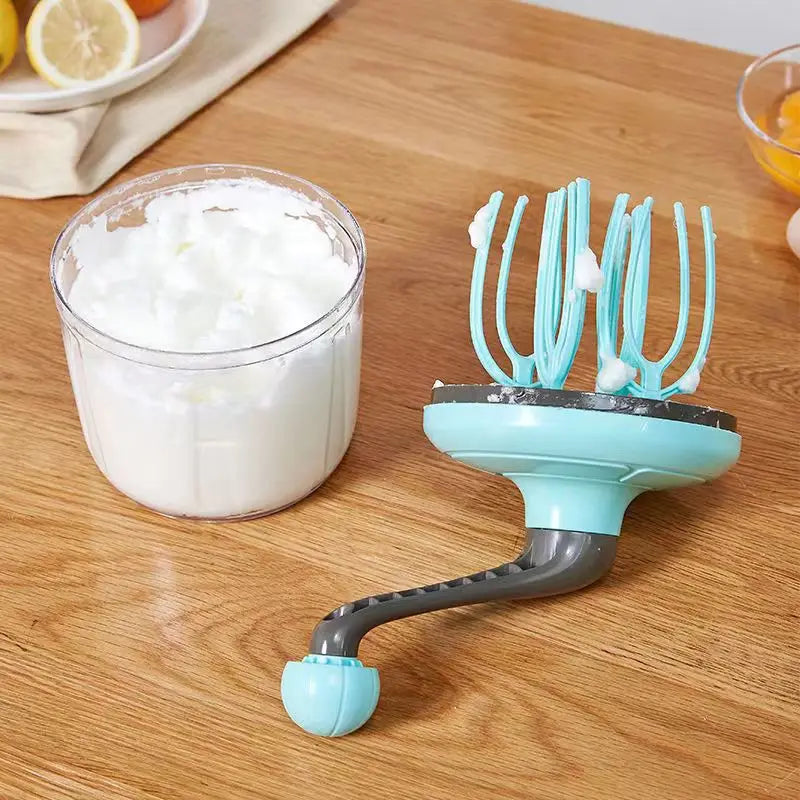 Hand-crank Egg Whisk Home Baking Cream White Mixer Portable Semi-auto Qme