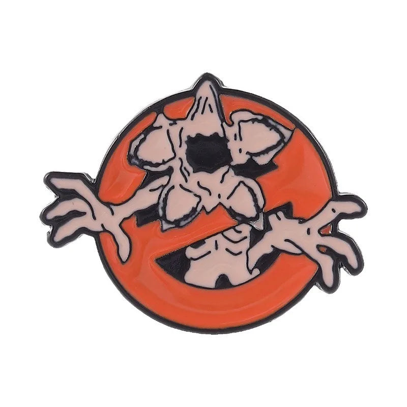 Exquisite Cartoon Demon Enamel Pins Classic Horror Monster For Backpack Hat Clothing Decor Halloween Festival Gift Accessories Qme orange