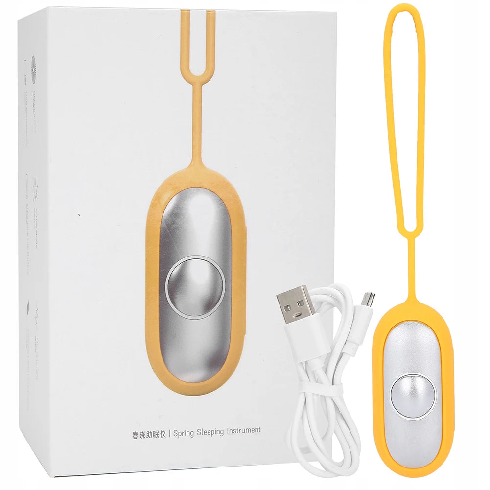 Sleep Aid Machine USB Charging Handheld Relaxation Device Focus Attention Lightweight Sleeping Device for Insomnia Brain Massage Qme Yellow