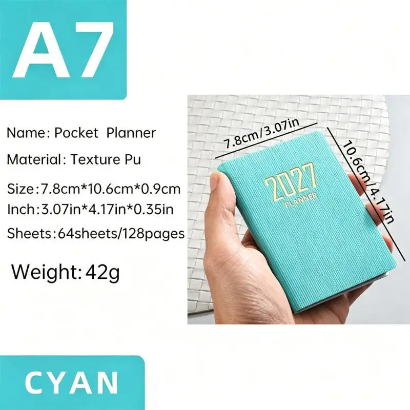 Mini Weekly Note Planner Pocket Agenda Book Calendar Students Home Qme A4
