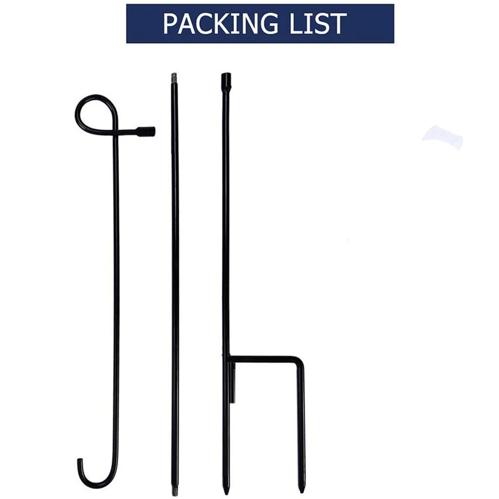 Outdoor Garden Flag Pole Bracket Iron Art Garden Courtyard, Holiday Decoration Flag Pole Insert Holder (not include flag) Qme