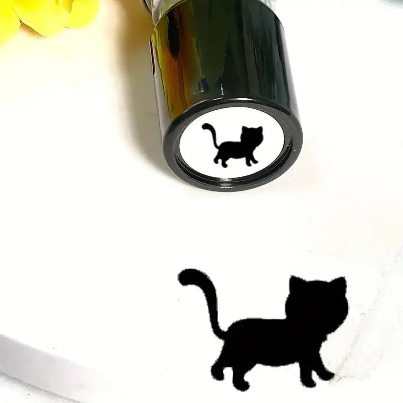 Cute Cartoon Black Kitten Stamp Lovely Shape Journal Stamps DIY Scrapbooking Decoration Collage Signets For Your Choice Qme A10