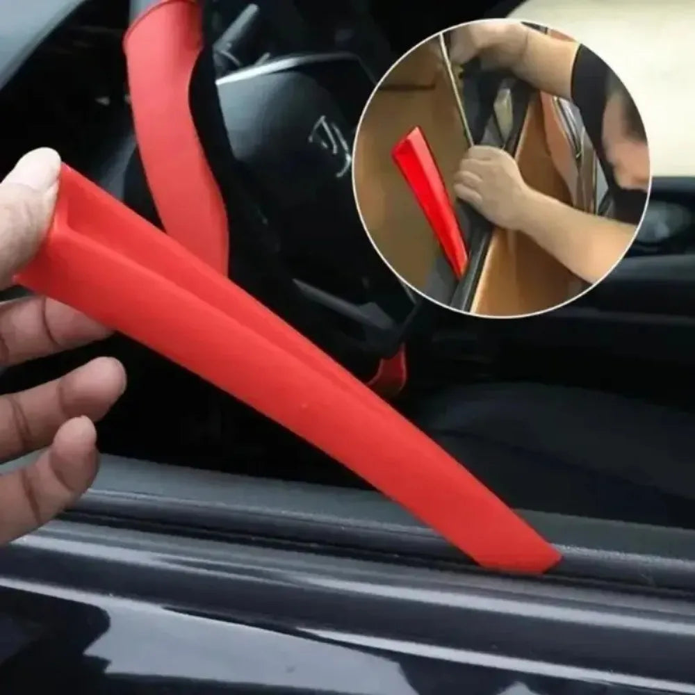 Repair of curved dents on car windows, wedge-shaped tools for car doors, red color, body repair, lightweight tools Qme