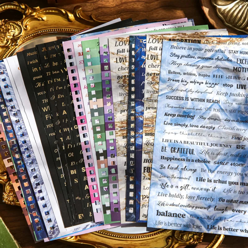 40pcs Retro English Alphabet Large size sticker book，DIY Scrapbook Collage Decoration，Diary Stickers，School Stationery supplies Qme