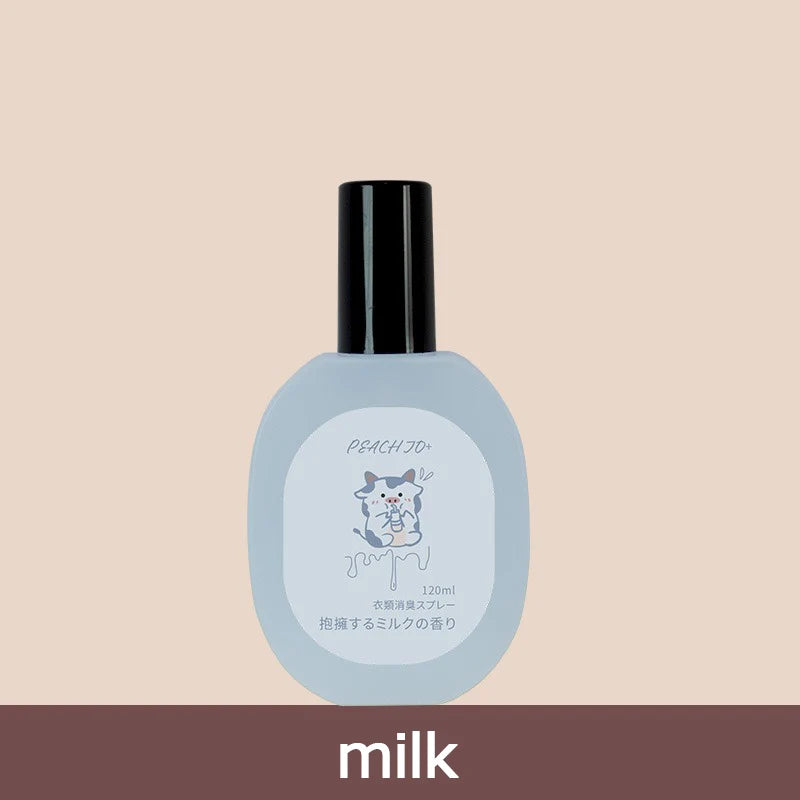 Fruit Pear Peach Grape Fragrance Clothing Deodorizer Spray Lasting Light Fragrance Deodorants Perfume Air Freshener Liquid 120ml Qme milk