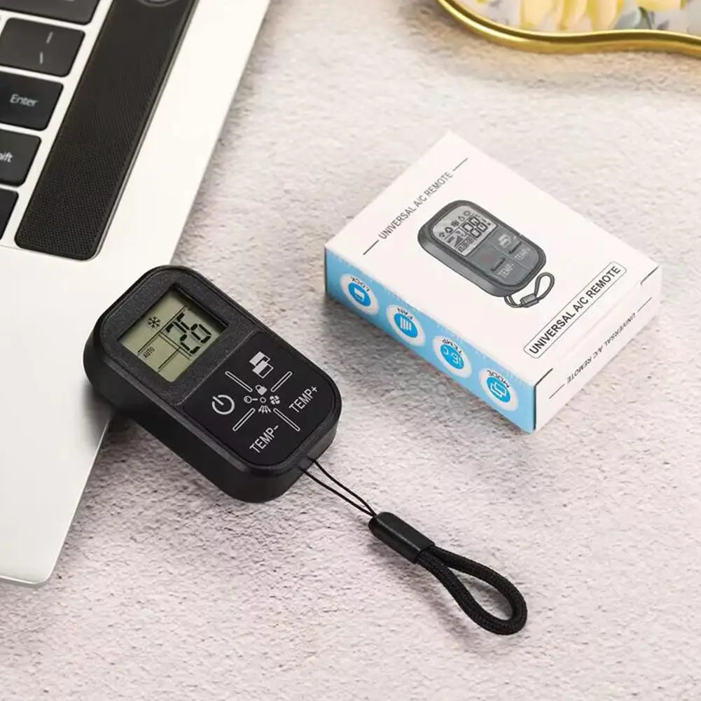NEW Mini Universal AC Remote Control with Temperature Display CR2032 Battery, Compact Air Conditioner Remote for All Brands Qme
