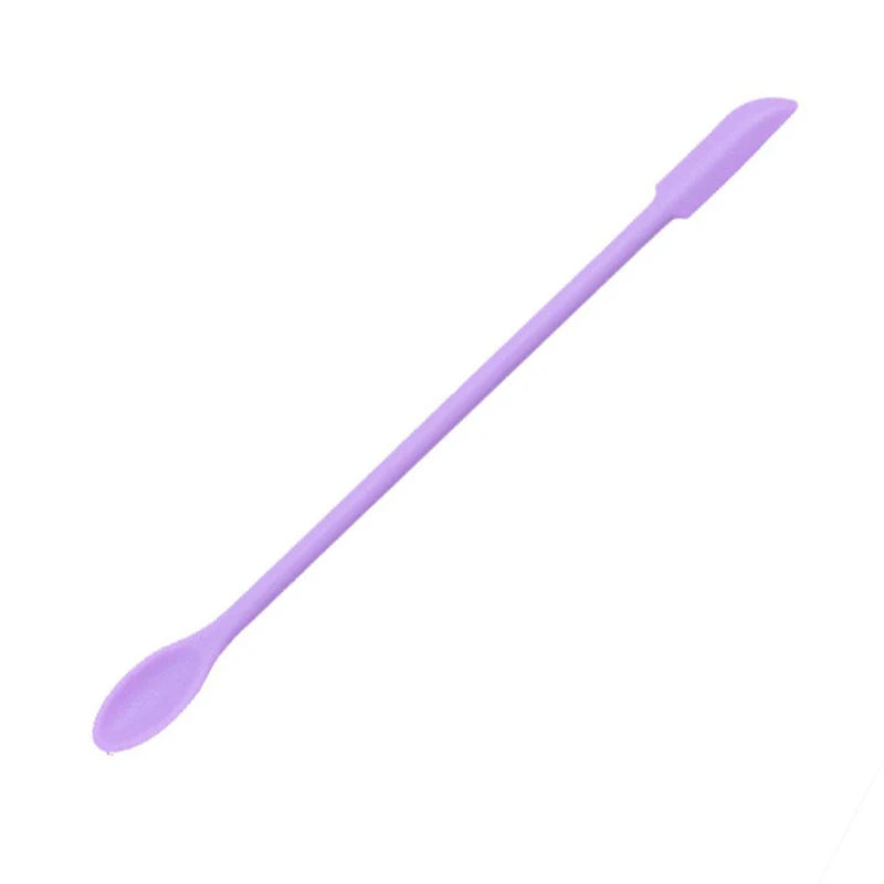 Double-headed Scraper Silicone Small Tip Spatula Cosmetics Foundation Qme PURPLE