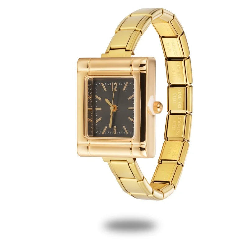 Fashion Italian Elastic Charm DIY Width Stainless Round Watch Women's