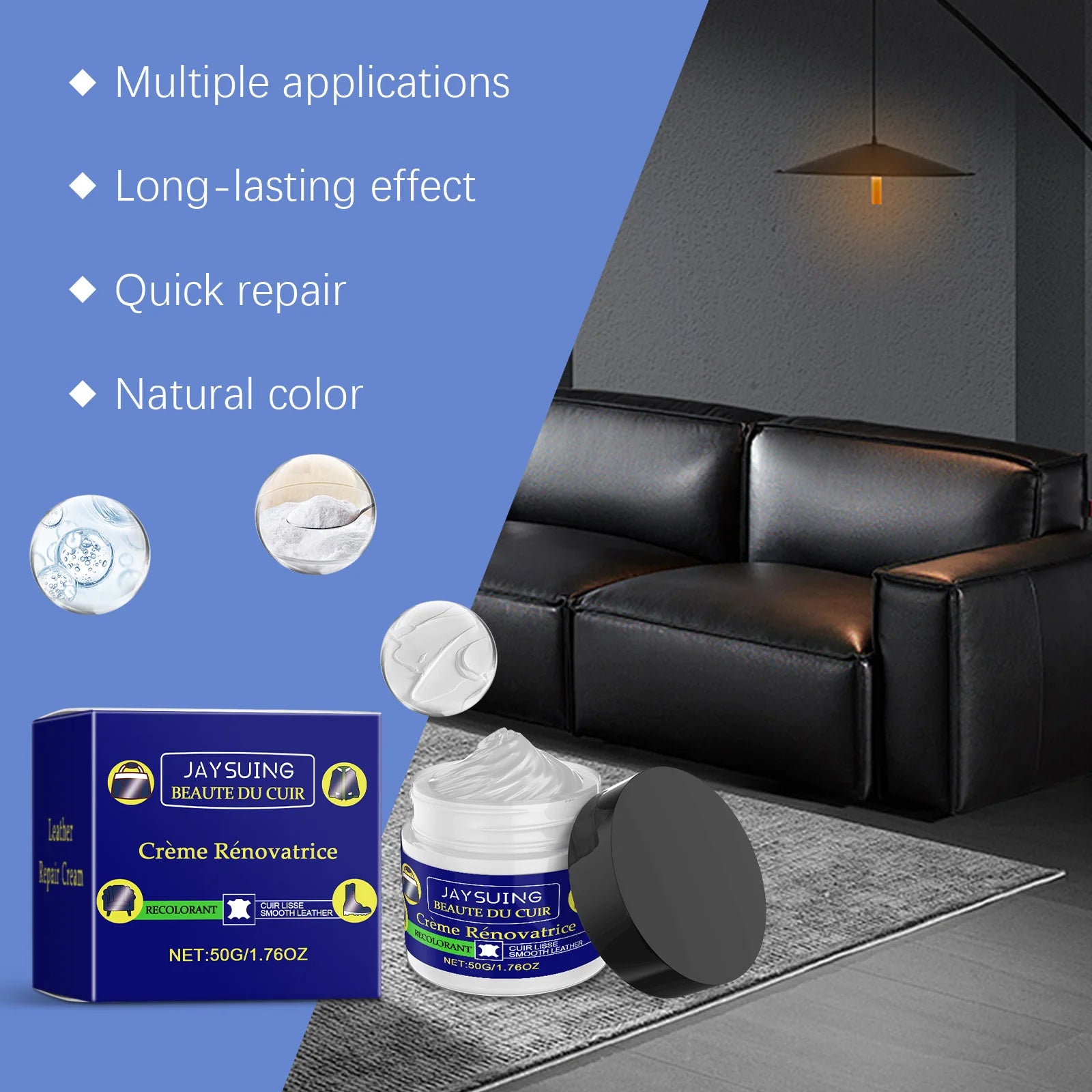 Leather Repair Cream Easily Repair Leather Scratches Restoring Leather's Smooth Surface Extend Service Life Leather Repair Salve Qme