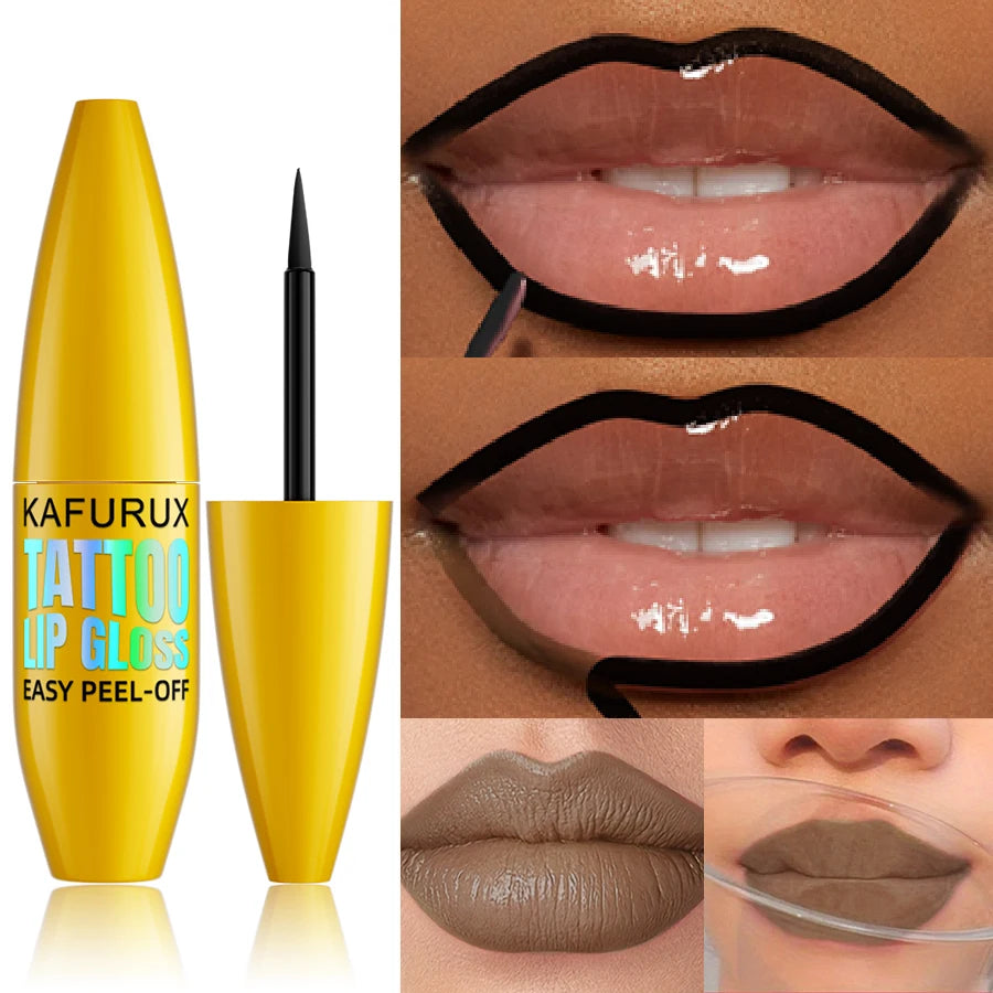 Peel Off Black Brown Lip Stain Reveal Long Lasting Waterproof Matte Qme