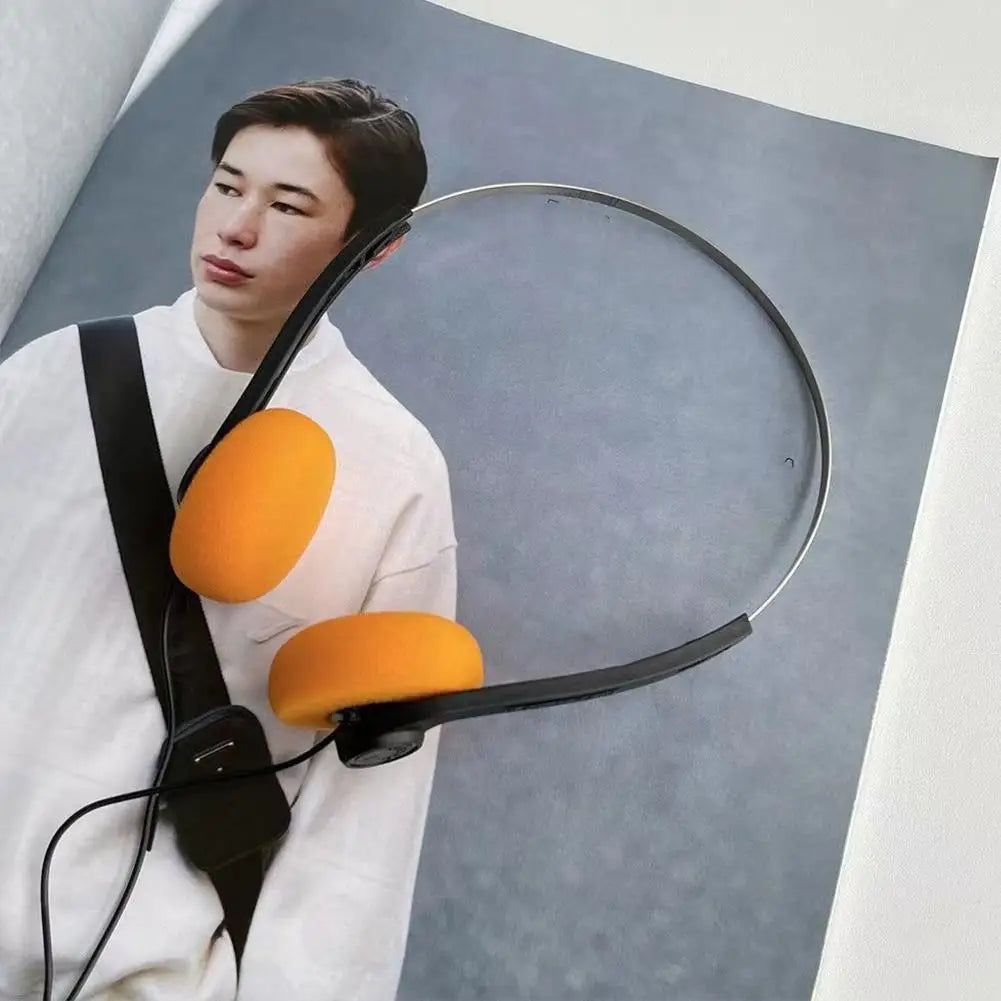 INS Japanese Retro Headphones Nostalgic Headsets HiFi MP3 Walkman Headphones Sports Photo Props Wired Earphone Personality Qme