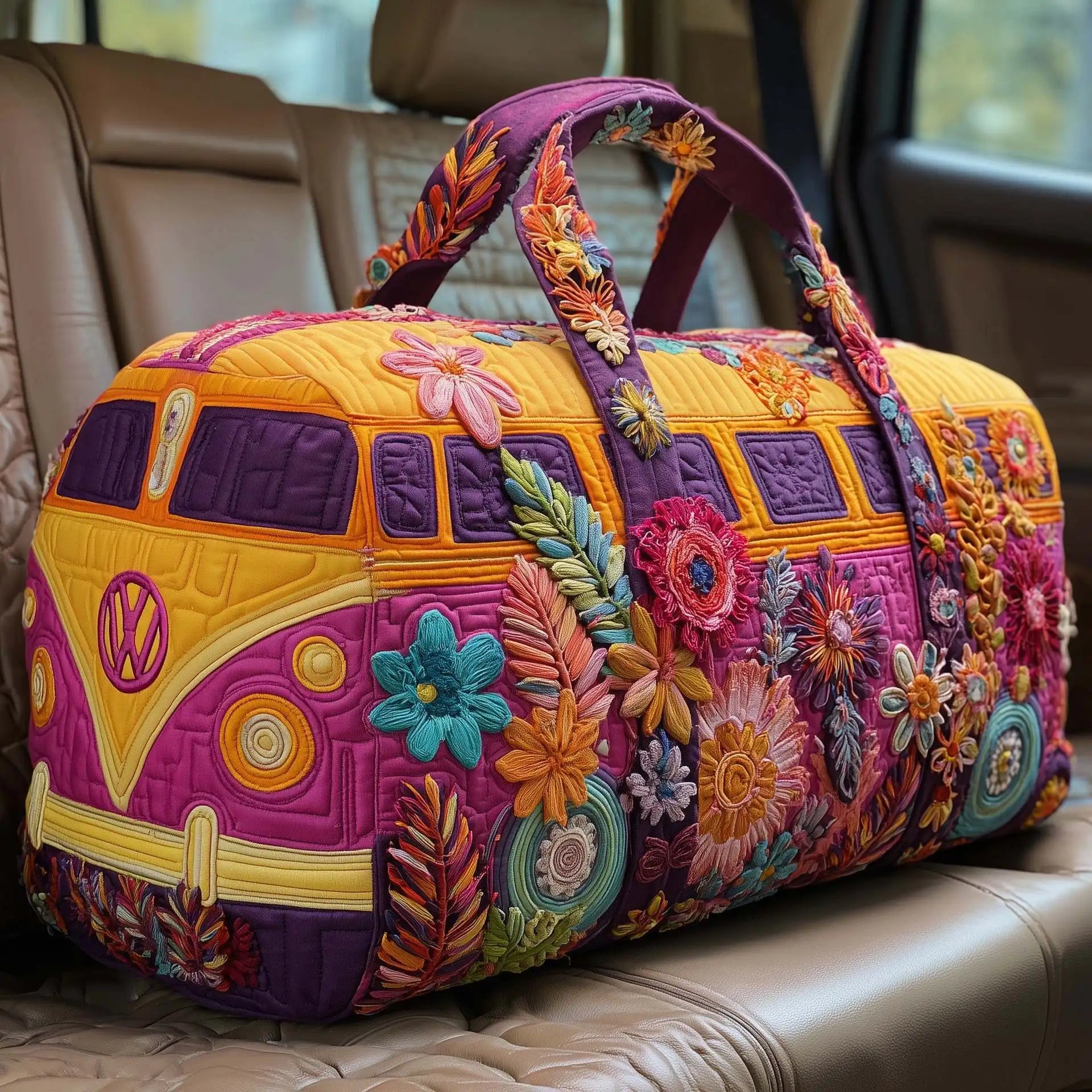 Women 3D Quilting Craft Travel Duffel Bag Fashion Sun Mountain Forest Qme A12