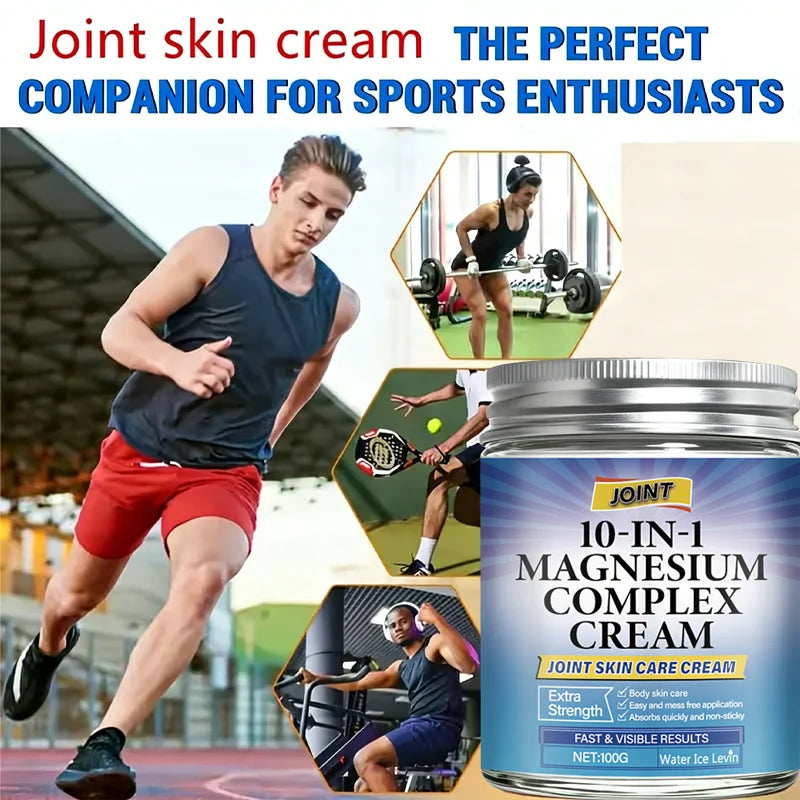 10-in-1 Magnesium Complex Joint Skin Care Cream with Collagen & Retinol for Extra Strength & Fast Results. Qme