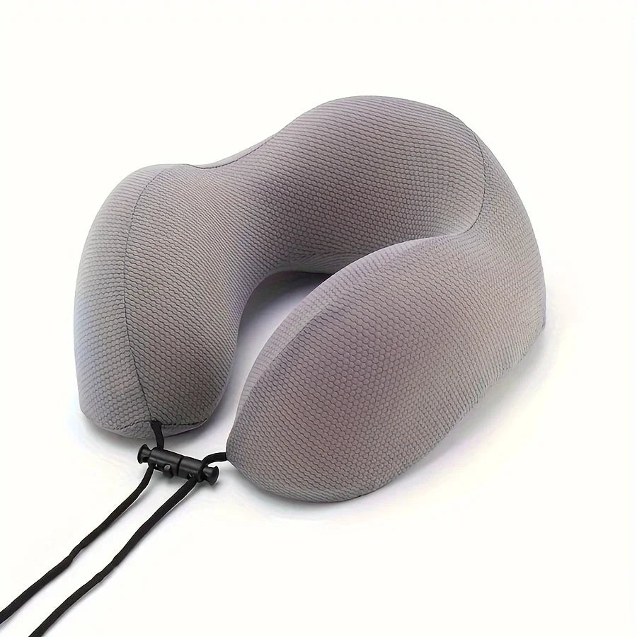 Cervical Pillow Outdoor Camping U-shaped Memory Cotton Travel Storage Qme Light Grey