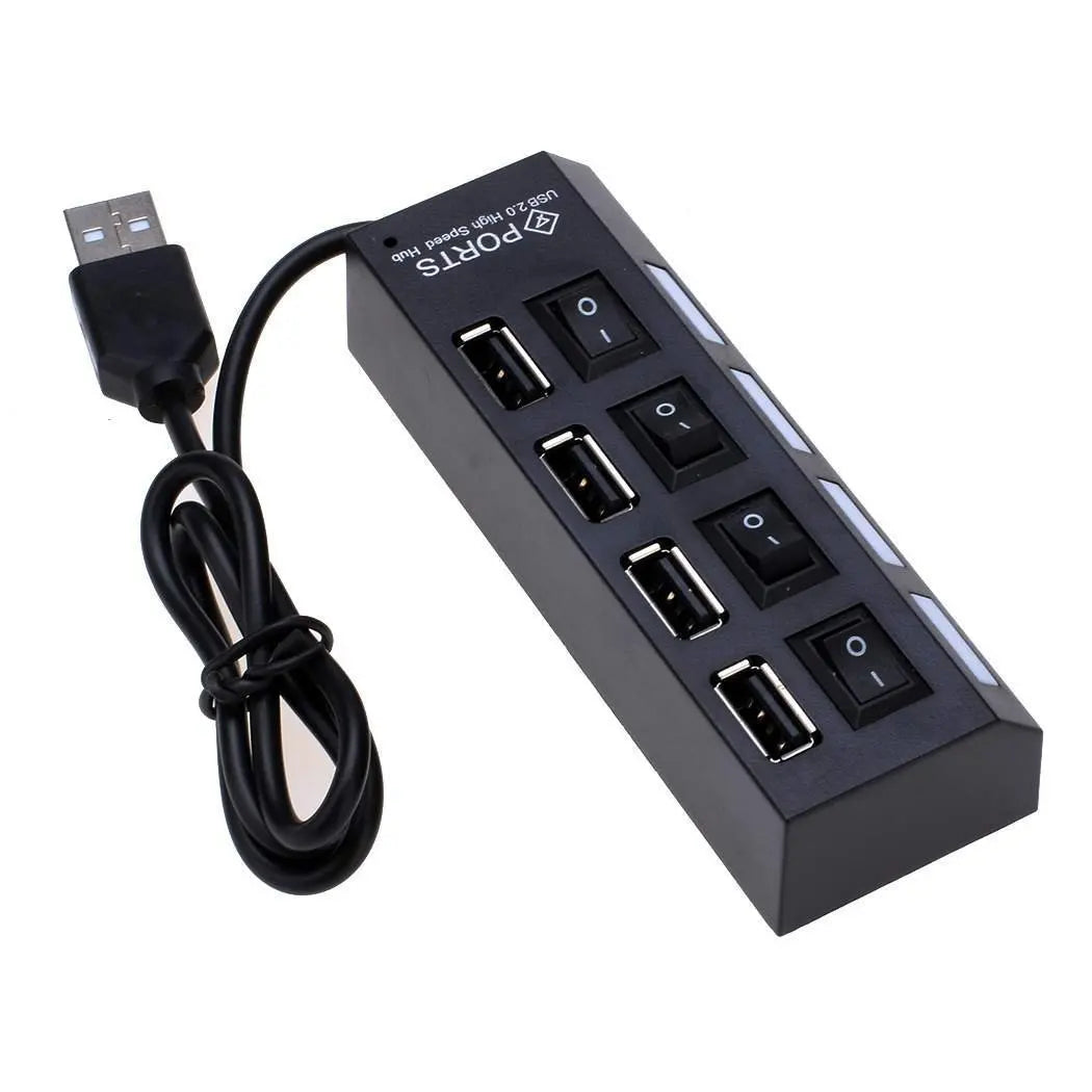 USB 3.0 Hub 5Gbps High Speed Multi USB Splitter 3 Hab Use Power Adapter 4/7 Port Multiple Expander Hub With Switch For PC Laptop Qme 4 port-USB3.0