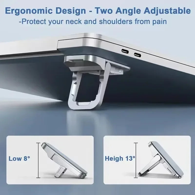 2PCS Mini Foldable Laptop Stand Portable Computer Keyboard Riser with 2 Adjustable Angles Self-Adhesive Invisible Notebook Stand Qme