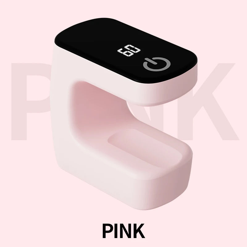 USB Nail Drying Lamp New Mini Rechargeable Timed Display UV LED Lamp Quick Drying For Gel Nail Polish Dryer Home Travel Use Qme Pink