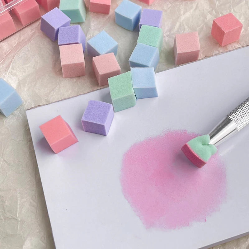 50 Square Nail Art Sponge Gradient Brushes Gel Polish Design Manicure Qme