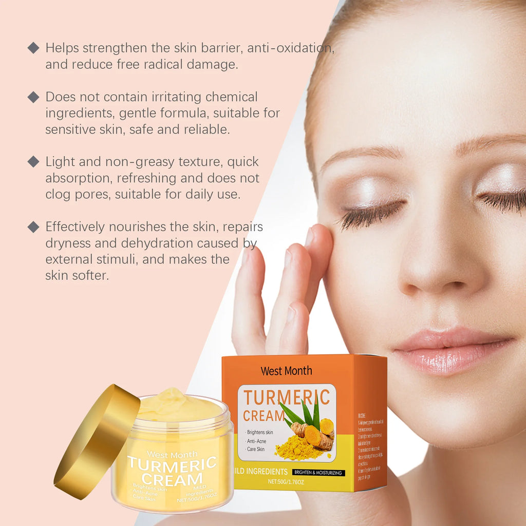 Turmeric Brightening Skincare Set Exfoliating Serum Moisturizing Cream For Dull & Acne-Prone Skin Brighten Even Tone Vegan Kit Qme