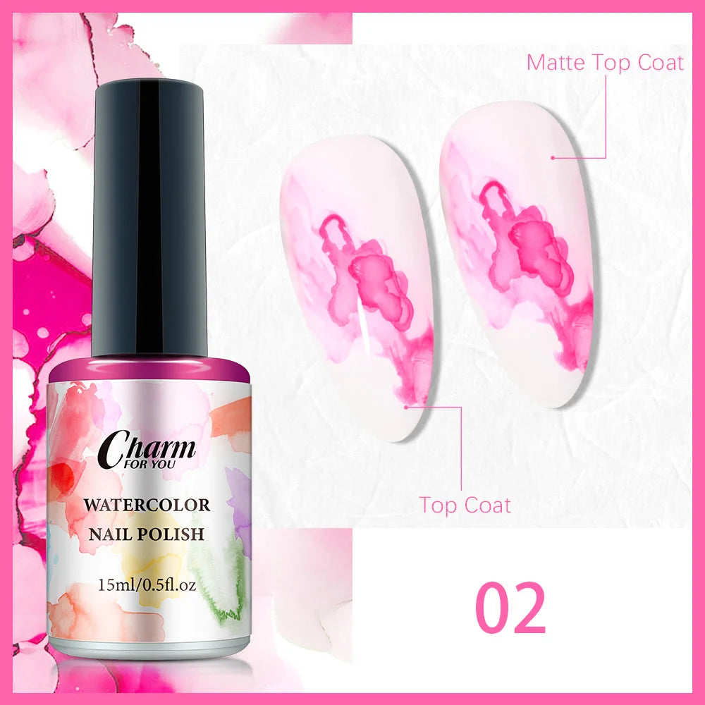 Clear Blooming Nail Gel Watercolor Marble Blossom Polish Spreading Qme 02