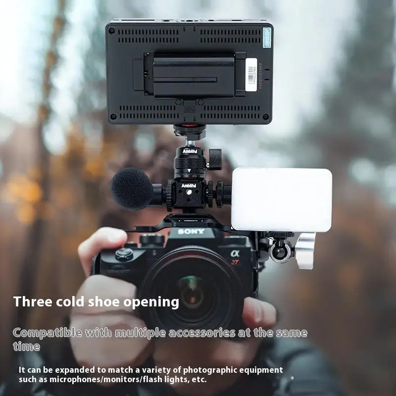 Camera Accessories Three-head Cold Shoe Base Aluminum Alloy Extension Qme Default Title