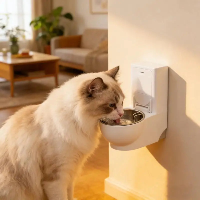 Cat Dog Bowl Removable Stainless Steel Pet Drinking Water Dispenser Qme