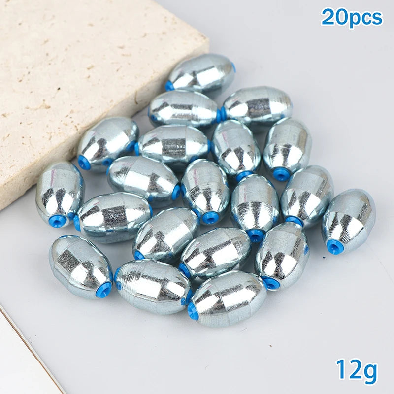 Alloy Hollow Olive Fishing Sinkers3 4 6 8 10 12 Wax Coating Weight Qme 12g