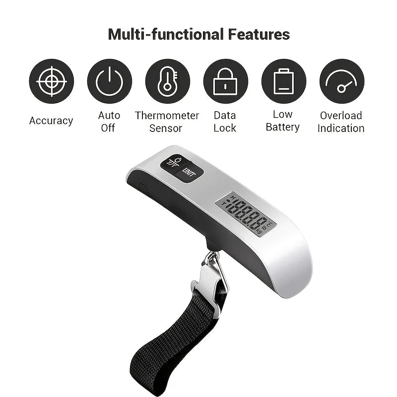 110lb/50kg Portable Scale Digital LCD Display Electronic Luggage Hanging Suitcase Travel Weighs Baggage Bag Weight Balance Tools Qme