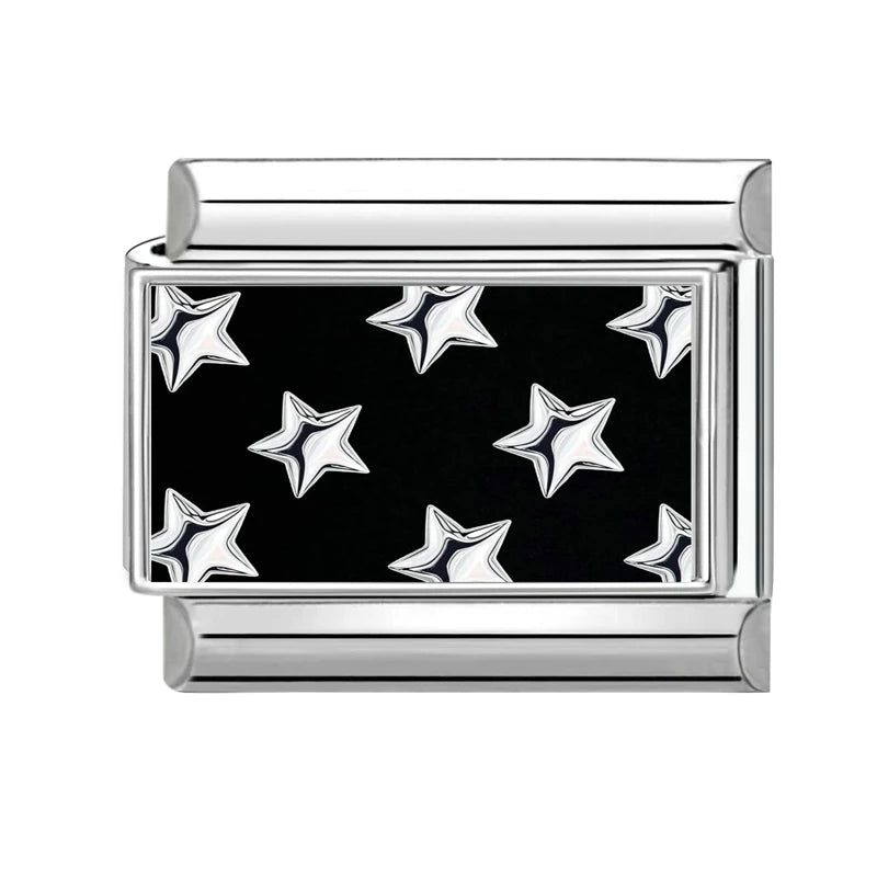 Fashion Personalized DIY Black Italian Charm Bracelet Stars Heart Sun
