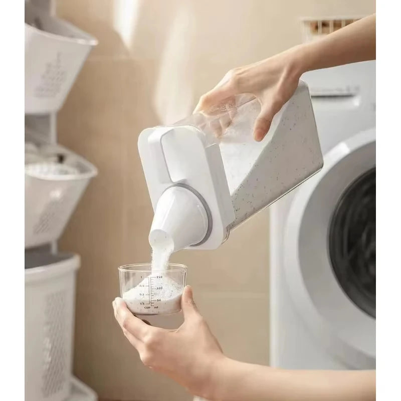 Airtight Laundry Detergent Dispenser Powder Storage Box Clear Washing Powder Liquid Container with Lids Jar Qme