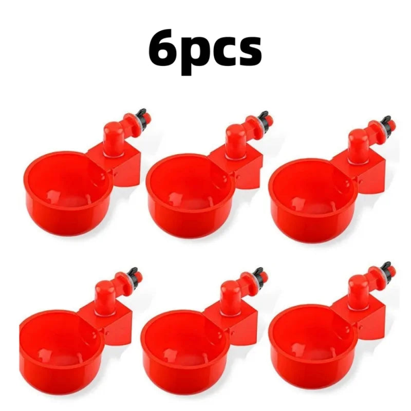 6pcs Poultry Water Dispenser Chicken Goose Universal Automatic Drinker Plastic Water Feeder Quail Drinker Farm Yard Accessories Qme 6pcs