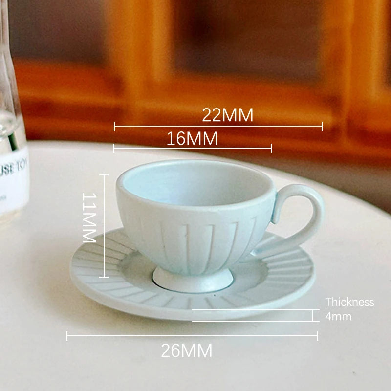 1 6 12 Dollhouse Miniature Dining Ware Mini Vertical Pattern Coffee Qme A9