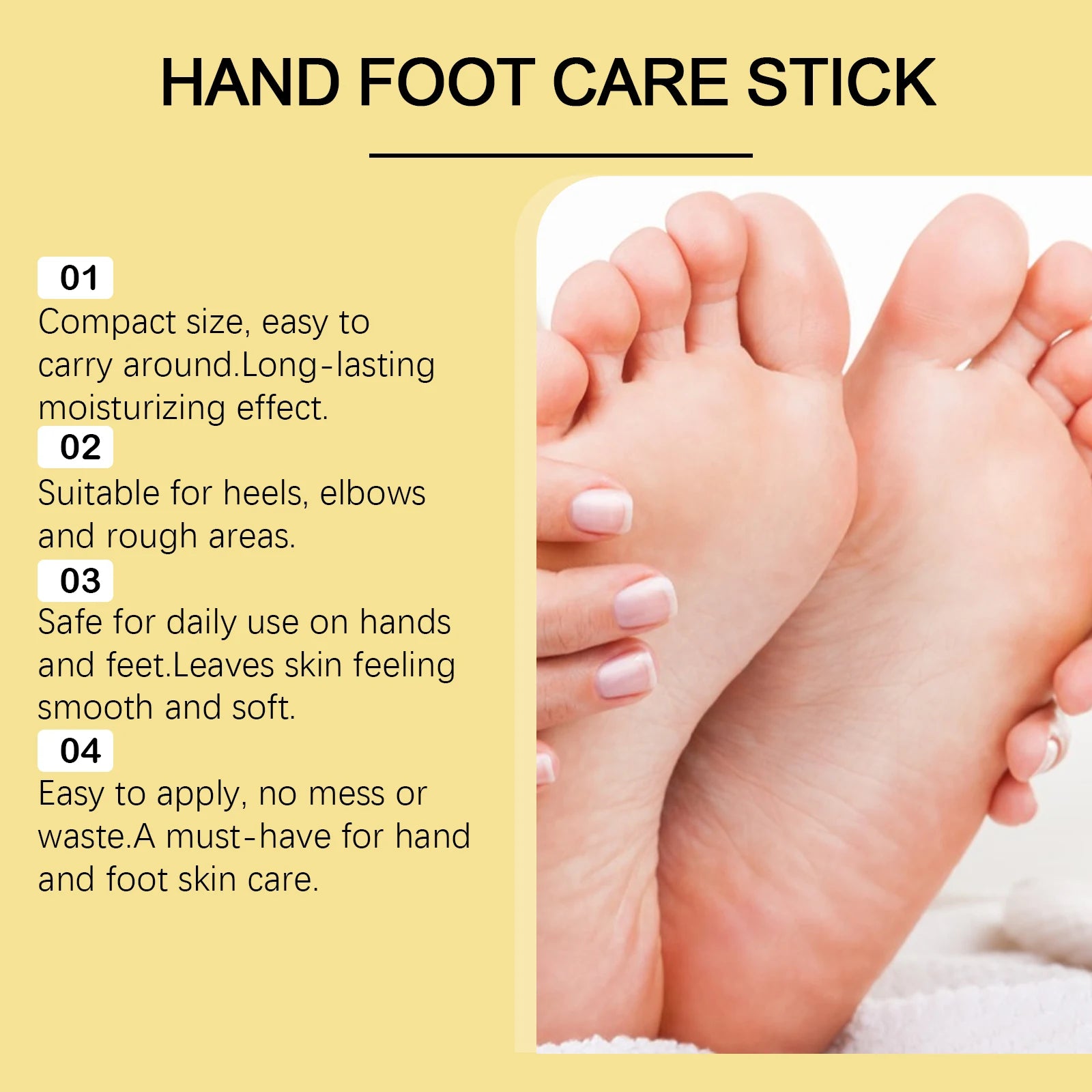 Hand Foot Moisturizing Stick Anti-Cracking Feet Exfoliating Removal Dead Skin Smooth Soft Skin Hand Feet Nourishing Care Balm Qme