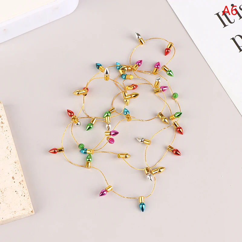 Fake Lights String Christmas Good Decoration Dollhouse Mini Furniture Qme A6