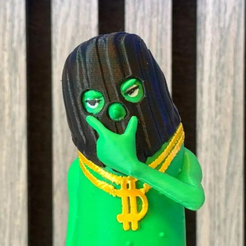 Pickled Cucumber Figure Table Ornament 3D Printing Wears Gold Qme