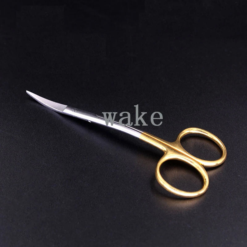 Dental Stainless Steel Scissors Curved Wave Sharp Durable Medical Qme