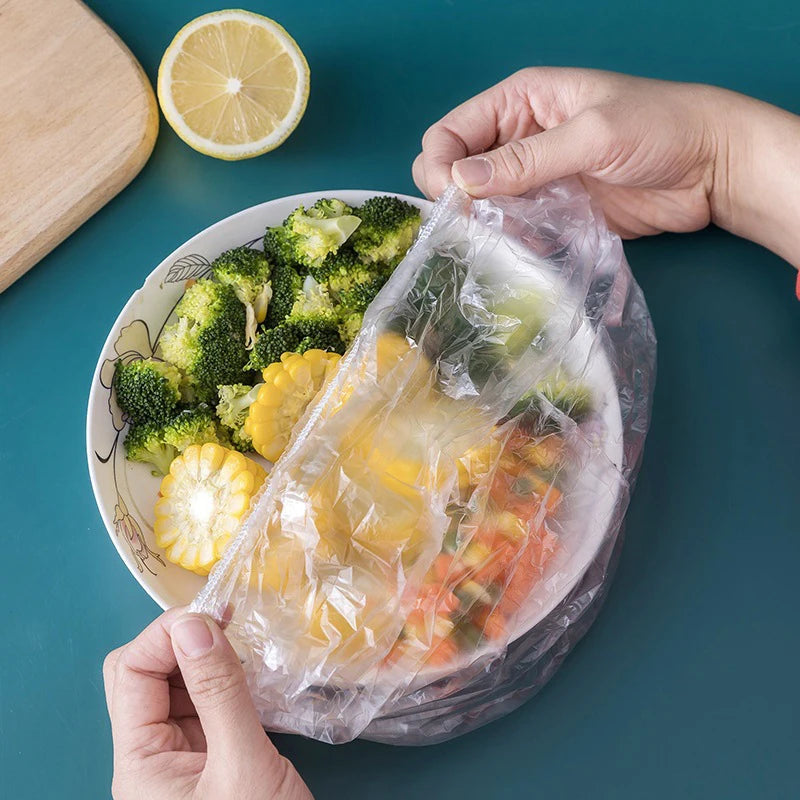 Bowls Elastic Plate Covers Kitchen Food Saver Bag Reusable Disposable Qme