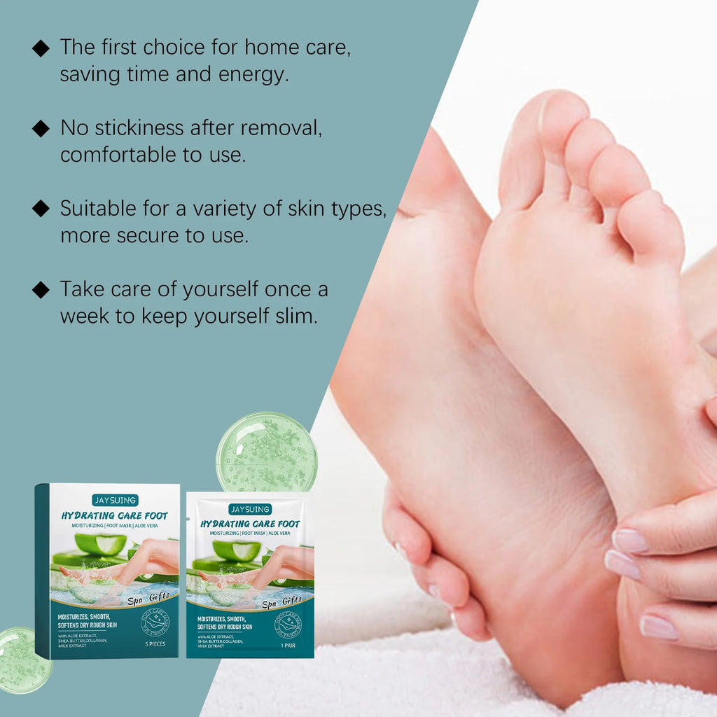 Aloe Vera Exfoliating Foot Mask Remove Dead Skin Moisturizing Softening Hydration Repair Calluses Smooth Rough Feet Foot Mask Qme