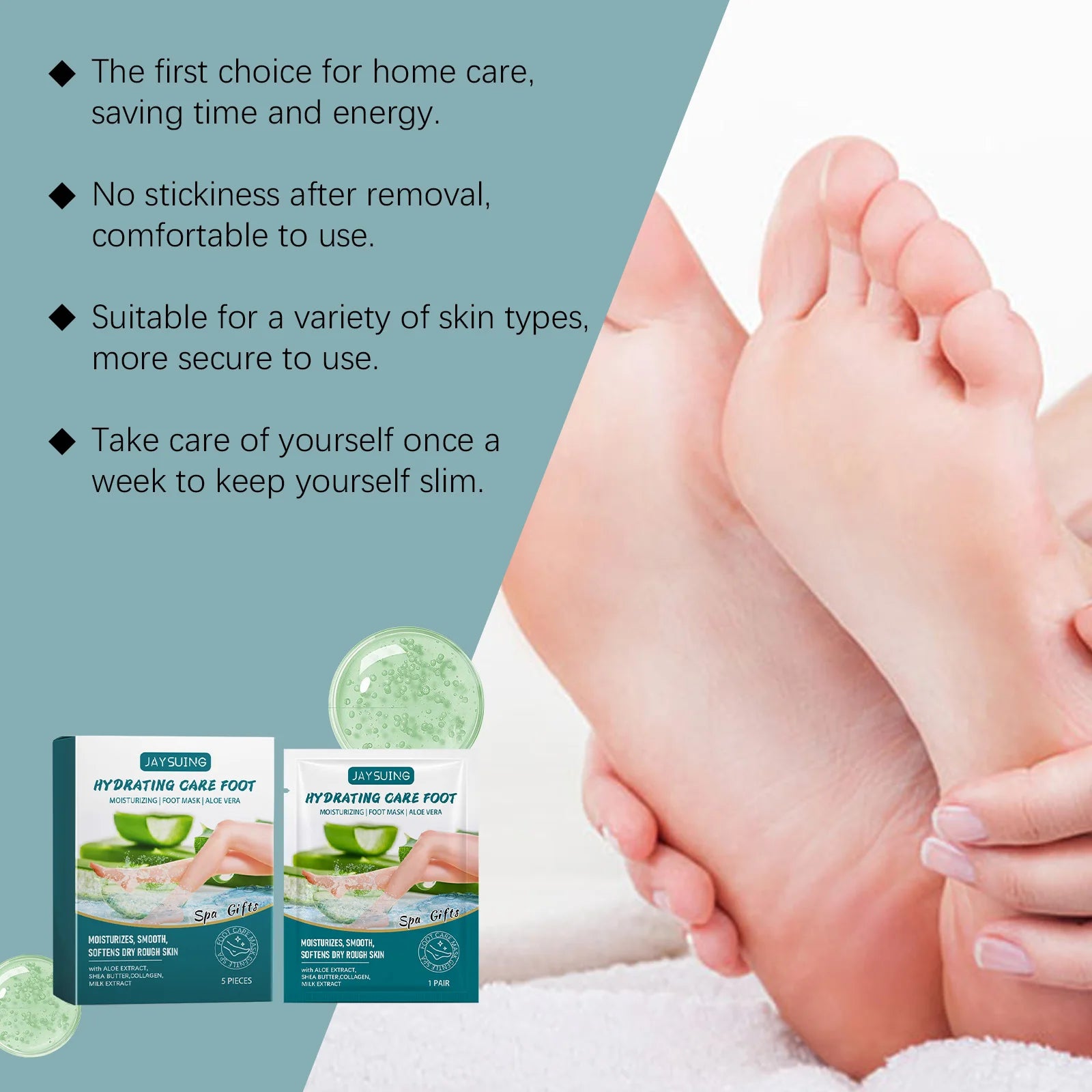 Aloe Vera Exfoliating Foot Mask Remove Dead Skin Moisturizing Softening Hydration Repair Calluses Smooth Rough Feet Foot Mask Qme