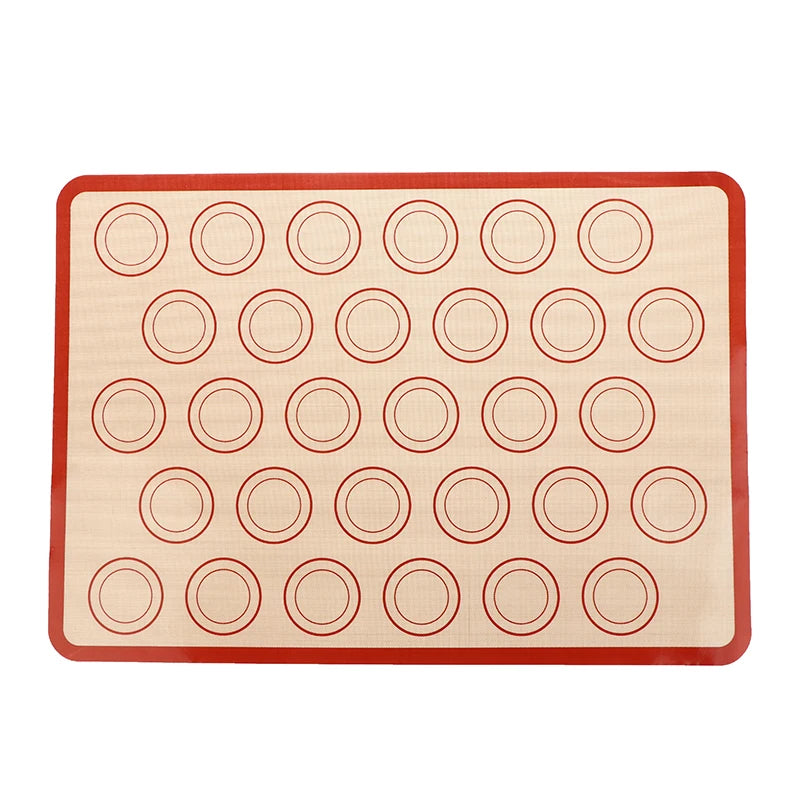 42x29 Silicone Baking Mat Oven 30 Circles Non Stick Heat Resistant Qme Red
