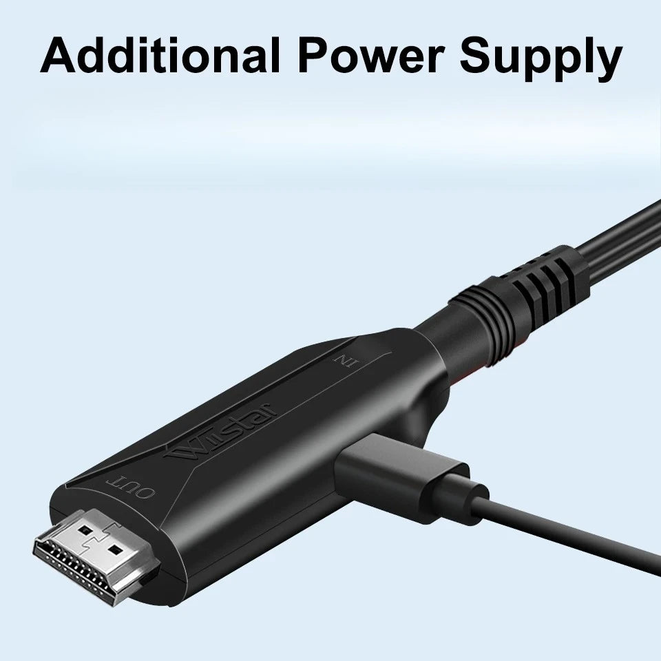 Scart to hdmi-Compatible Cable Converter Professional Video Audio Adapter for HD TV DVD Game Accessories Qme