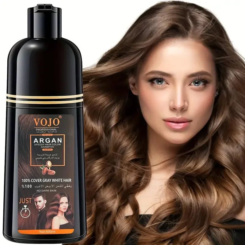Unisex Adult Black Brown Hair Dye Shampoo Foam Plant-based Not Damage Qme