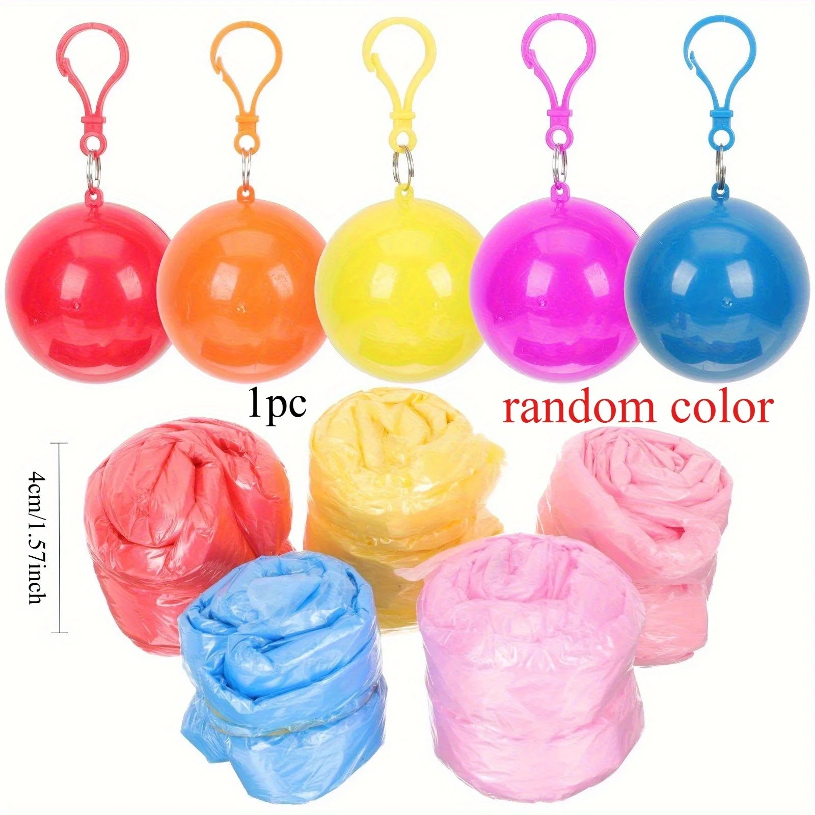 A portable raincoat of random color, with a foldable design, lightweight and practical, suitable for outdoor sports, camping Qme random color
