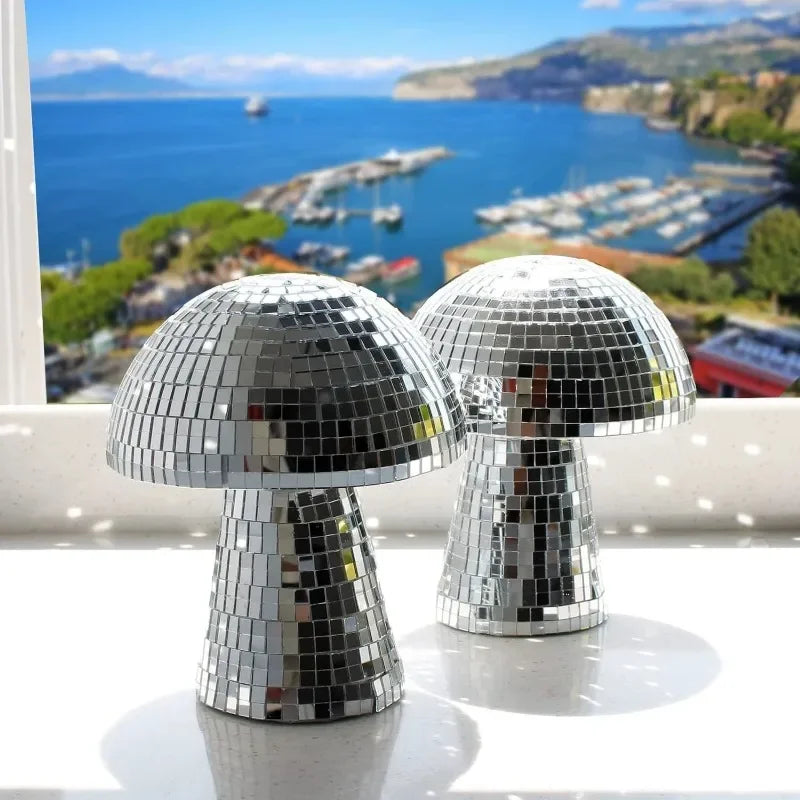 Mushroom Disco Ball Mirror Reflective Home Decoration Crafts Qme