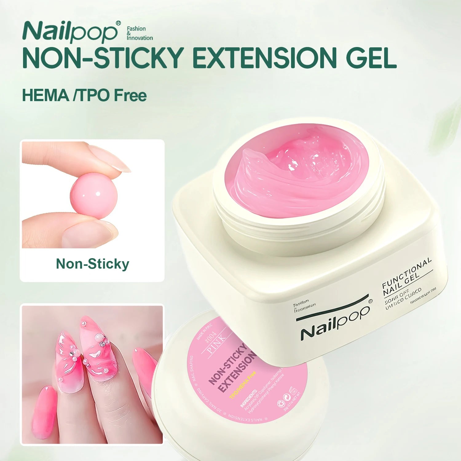 Nailpop No TPO HEMA Non-sticky Extension Gel Nails Art Manicure Qme