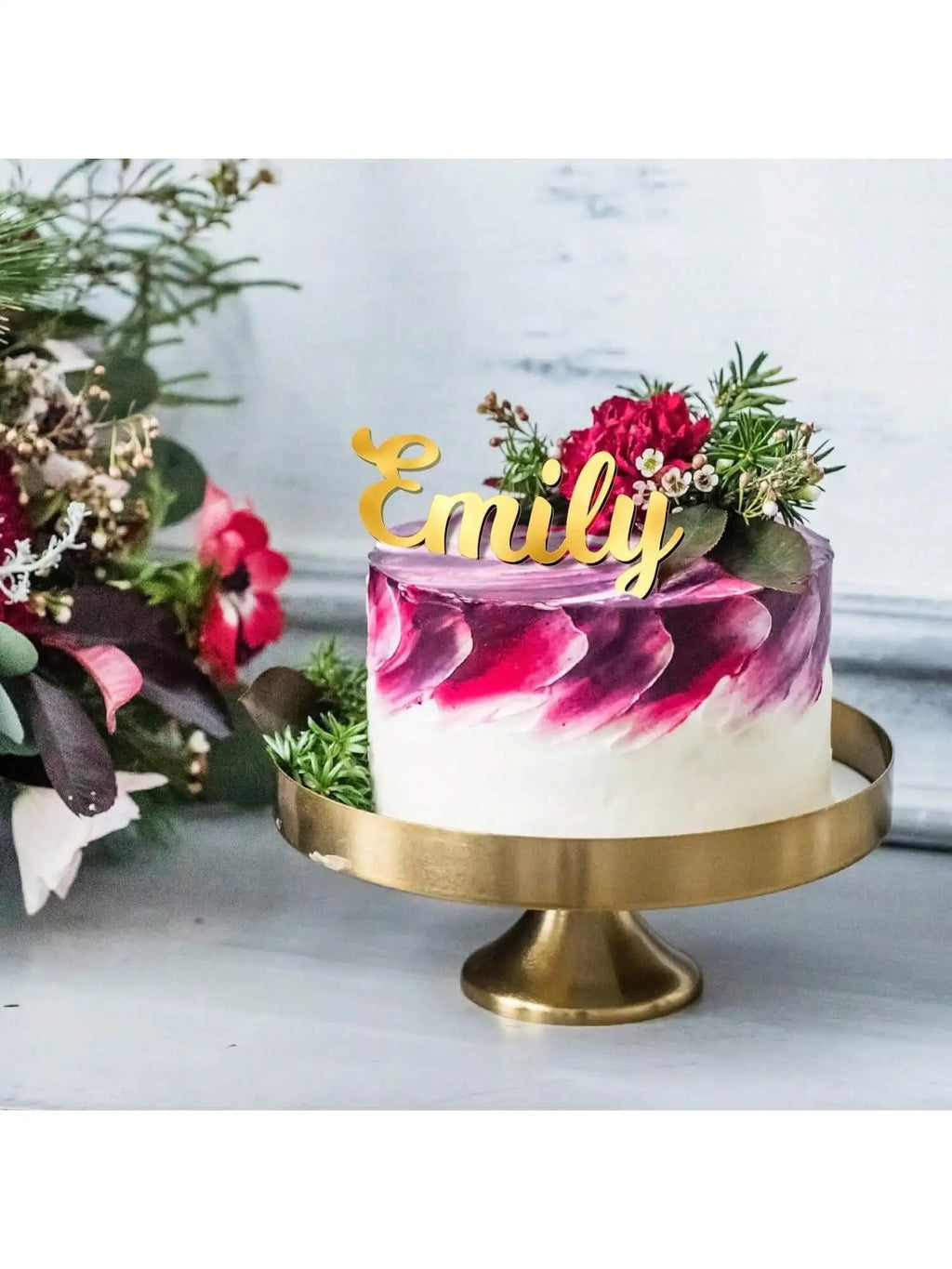 Gold Silver Rose Black Acrylic Alphabet Number Cake Decoration Qme