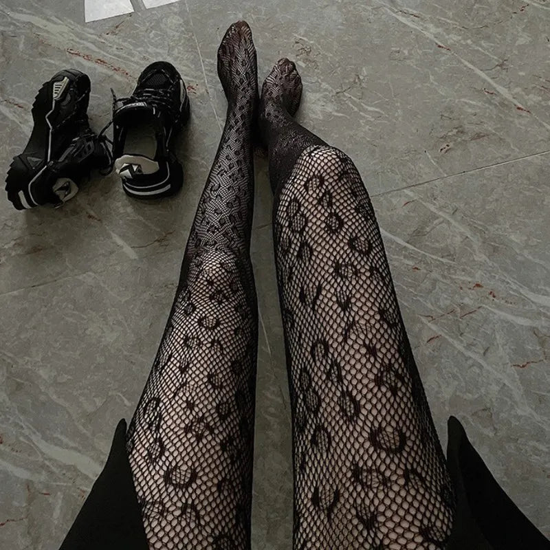 Sexy Fishnet Stockings Black Lolita Body Socks Kawaii Long Fish Net Qme K-12 one size