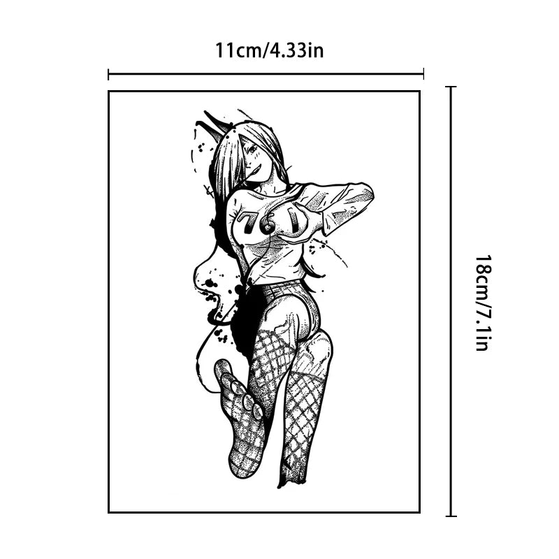 Sexy sexy lace girl temporary sticker arm thigh Waterproof and sweat resistant herbal juice tattoo sticker Qme TZ-20