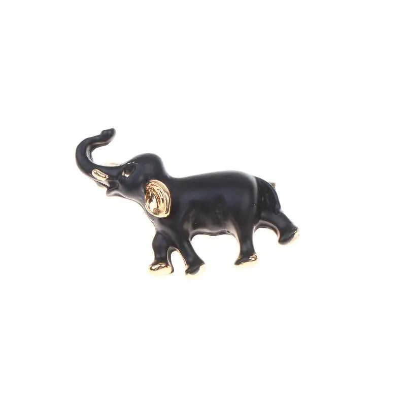 Black Gold Elephant Brooch Set With Shiny Rhinestone And Exquisite Design Perfect For Party Daily Wear Fashion Clothing Qme style 1