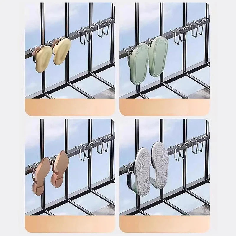 Closet Organization Stainless Steel Shoes Hanger Drying Rack Shoe Qme